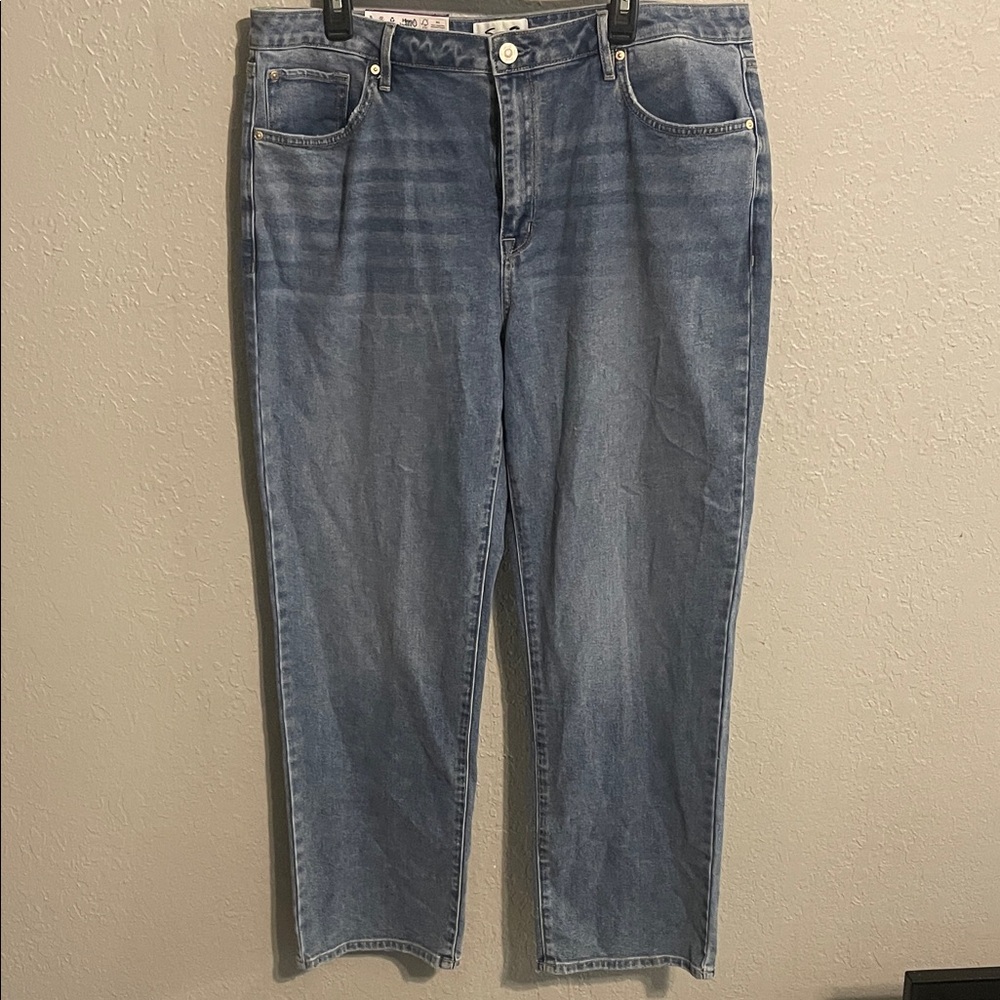 Seven7 Women's Blue Straight Leg Jeans